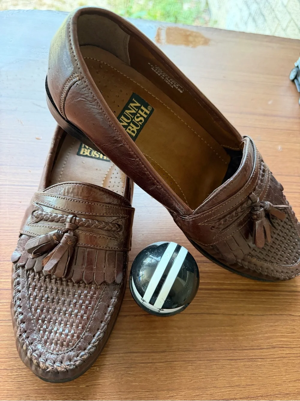 Nunn Bush Brown Woven Tassel Loafers